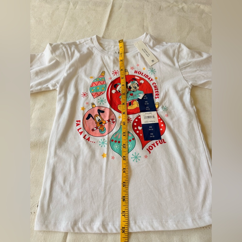 Disney Kids Festive Graphic T-Shirt - White size XS (4-5) - Picture 4 of 6